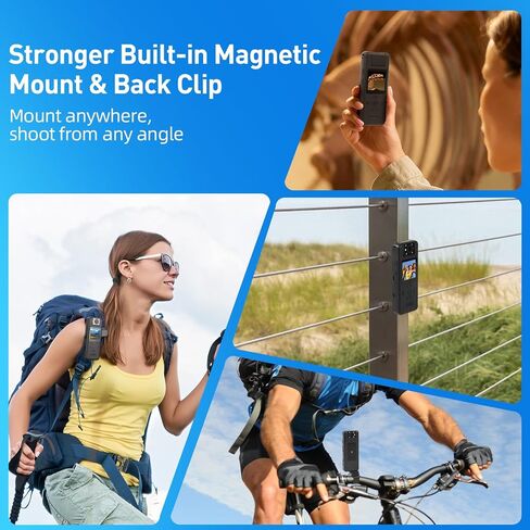 كاميرا الجسم Li&Lu 4K مع شاشة HD 1.5 بوصة، وعدسة دوارة 180 درجة، وواي فاي ورؤية ليلية - مسجل فيديو يمكن ارتداؤه للحيوانات الأليفة، في الهواء الطلق، والاستخدام اليومي in Kuwait