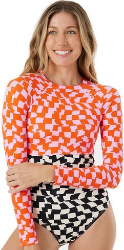 Roxy Women's Long Sleeve Surf Suit-Onesie Fitted Rash Guard Swimsuit – UPF 50+, Back Zip Closure, Quick-Dry, Swimwear in Saudi Arabia