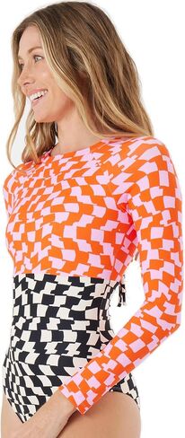 Roxy Women's Long Sleeve Surf Suit-Onesie Fitted Rash Guard Swimsuit – UPF 50+, Back Zip Closure, Quick-Dry, Swimwear in Saudi Arabia
