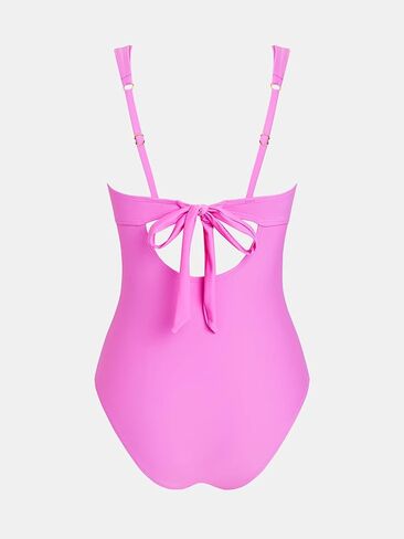 CUPSHE Women's One Piece Swimsuit Sweetheart Neck Keyhole Bathing Suit Ruching Cutout Back Wide Straps Adjustable in Saudi Arabia