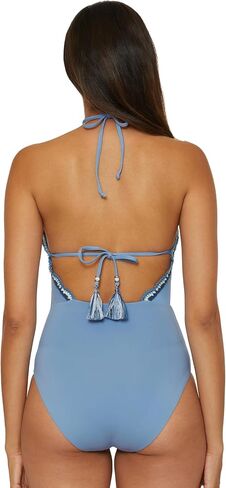 بدلة سباحة نسائية من قطعة واحدة من Malaga ذات زخرفة كروشيه من Lucky Brand، قابلة للتعديل، بدلة استحمام in Saudi Arabia