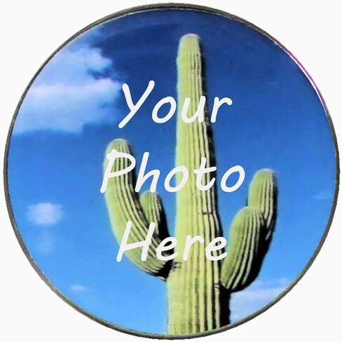Photo Golf Ball Marker - Silver Regular Sized Ball Maker - Slightly Over 1"" Diameter Ball Marker Customized with Your Photo in Saudi Arabia