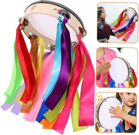 Tambourine for Adults Hand Drum Ribbons Musical Instrument for Ages in Saudi Arabia