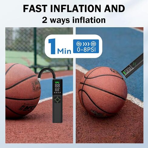 Z10 Electric Ball Pump for Sport Ball,2000mAh 15 PSI Portable Automatic Air Pump Fast Ball Inflator with 2 Needles,Precise Pressure Gauge for Basketball Football Volleyball Soccer in Saudi Arabia