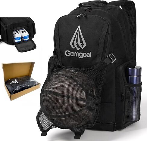 Large Multifunctional Basketball Backpack,Basketball Bag with Hidden Net,Shoes Compartment,Wet Clothes Pocket,Insulated Pockets,Reflective Logo,Best for Soccer Rugby Volleyball Sport in Saudi Arabia