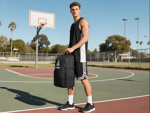 Large Multifunctional Basketball Backpack,Basketball Bag with Hidden Net,Shoes Compartment,Wet Clothes Pocket,Insulated Pockets,Reflective Logo,Best for Soccer Rugby Volleyball Sport in Saudi Arabia