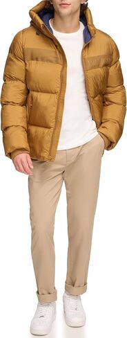 Tommy Hilfiger mens Tommy Hilfiger Men's Ghost Logo Print Puffer Jacket in Saudi Arabia