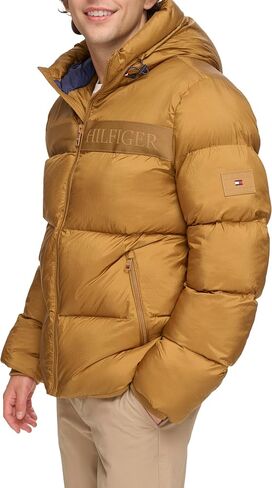 Tommy Hilfiger mens Tommy Hilfiger Men's Ghost Logo Print Puffer Jacket in Saudi Arabia