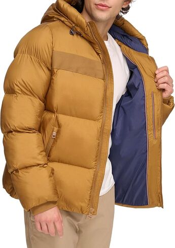 Tommy Hilfiger mens Tommy Hilfiger Men's Ghost Logo Print Puffer Jacket in Saudi Arabia