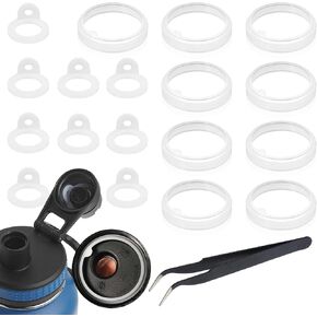 18Pcs Water Bottle Gasket Replacement for Thermoflask 24/32/40/64oz, Tal Water Bottle Gasket Replacement Accessories & Tweezers, Silicone O Seal Rings Replacement Compatible with Thermoflask Spout Lid in Kuwait