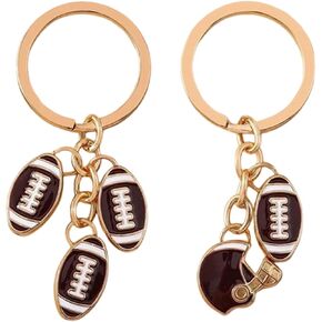 2 Pcs Rugby Ball Keychain Exquisite Metal Football Keychain Sports Charm Pendant for Men Women in Saudi Arabia