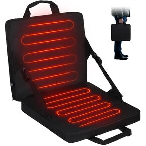 Heated Stadium Seats for Bleachers with Battery - Foldable Heated Seat Cushion with Backrest, 3-Level USB Heating, Portable for Outdoor Sports, Camping & Ice Fishing in Saudi Arabia