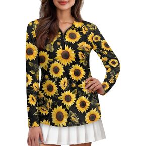 2025 Womens Golf Shirt Long Sleeve Shirts Quarter Zip Tennis Shirt Quick Dry Golf Clothes Lightweight XS-2XL in Saudi Arabia