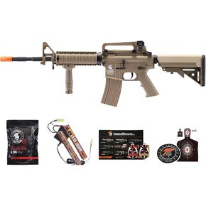 بندقية لانسر التكتيكية Gen 2 RIS Classic M4A1 AEG Airsoft مع بطارية نيمه 9.6 فولت وشاحن (1000 طلقة 0.20 جرام BBS متضمنة) in Kuwait