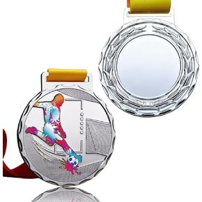 1/6/12 Pcs Gold Silver Bronze Soccer Medals with Neck Ribbons for Awards,2.75 Inches,1st 2nd 3rd Award Medals for Sports, Competitions, Party Favors, Olympic Style, Soccer Games in Saudi Arabia