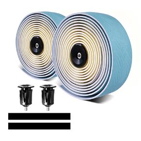Handlebar Tape for Road Bike – PU Anti-Slip Bar Tape with Rocket Pattern – Comfortable, Sweat-Resistant Bicycle Handlebar Wraps with Bar End Plugs (Aurora) in Saudi Arabia
