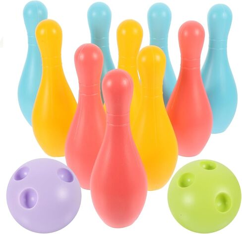 VOSAREA 1Set Plastic Bowling for Indoor Outdoor Recreational Bowling Plaything Fun Pin and Ball for Parties in Saudi Arabia