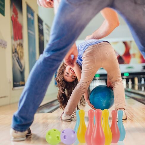 VOSAREA 1Set Plastic Bowling for Indoor Outdoor Recreational Bowling Plaything Fun Pin and Ball for Parties in Saudi Arabia