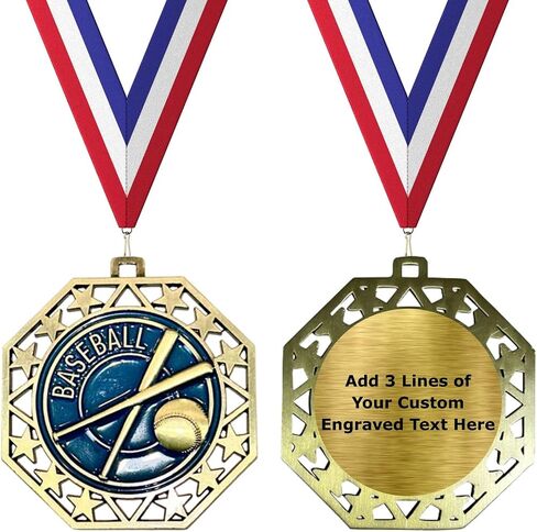 Express Medals حزمة مكونة من 10 (أو أكثر) ميداليات جائزة البيسبول الذهبية EMDC مع أو بدون تخصيص النقش الاختياري in Kuwait