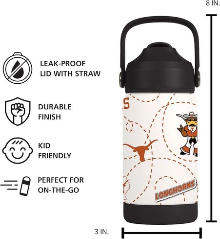 Logo Brands NCAA Mascot Stainless-Steel Kids Bottle -Soft Silicone Mouthpiece, Easy To Carry, Kid-Friendly Design- Great For School & On-The-Go in Saudi Arabia