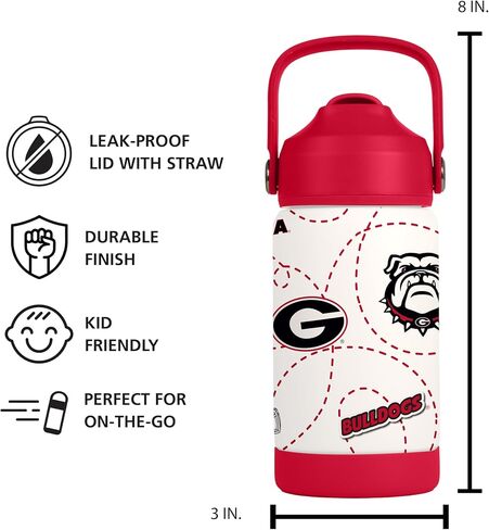 Logo Brands NCAA Mascot Stainless-Steel Kids Bottle -Soft Silicone Mouthpiece, Easy To Carry, Kid-Friendly Design- Great For School & On-The-Go in Saudi Arabia
