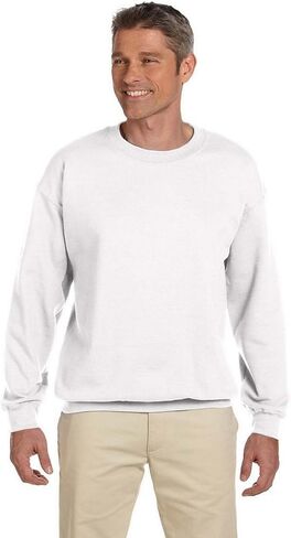 Fashion Gildan 18000 Adult Sweatshirt أبيض 4X-Large in Saudi Arabia