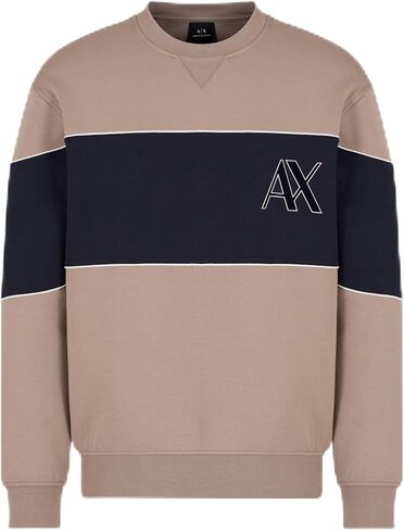سويت شيرت رجالي من Armani Exchange ذو رقبة مستديرة من القطن ذو شريط كبير الحجم ومطاط in Kuwait