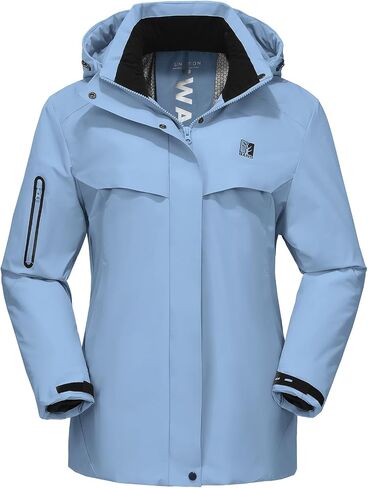 Women's Ski Jacket Waterproof Warm Winter Coat Hooded Windproof Snow Jacket for Hiking Snowboarding in Saudi Arabia