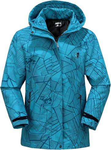 Women's Ski Jacket Waterproof Warm Winter Coat Hooded Windproof Snow Jacket for Hiking Snowboarding in Saudi Arabia