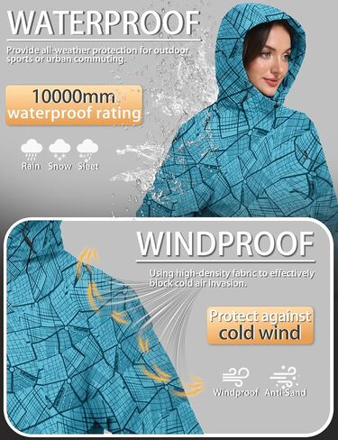 Women's Ski Jacket Waterproof Warm Winter Coat Hooded Windproof Snow Jacket for Hiking Snowboarding in Saudi Arabia