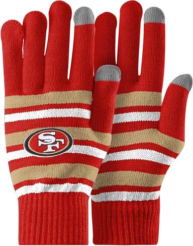 FOCO NFL unisex-adult Nfl Team Logo Adult Stretch Gloves With Basic Winter Knit Hat Beanie Set in Saudi Arabia