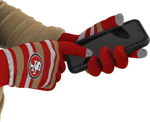 FOCO NFL unisex-adult Nfl Team Logo Adult Stretch Gloves With Basic Winter Knit Hat Beanie Set in Saudi Arabia