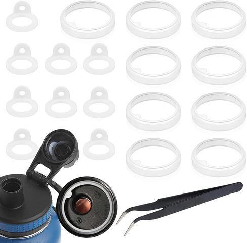 18Pcs Water Bottle Gasket Replacement for Thermoflask 24/32/40/64oz, Tal Water Bottle Gasket Replacement Accessories & Tweezers, Silicone O Seal Rings Replacement Compatible with Thermoflask Spout Lid in Saudi Arabia