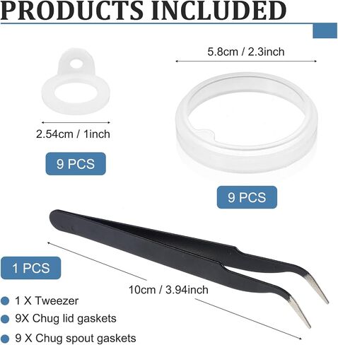 18Pcs Water Bottle Gasket Replacement for Thermoflask 24/32/40/64oz, Tal Water Bottle Gasket Replacement Accessories & Tweezers, Silicone O Seal Rings Replacement Compatible with Thermoflask Spout Lid in Saudi Arabia