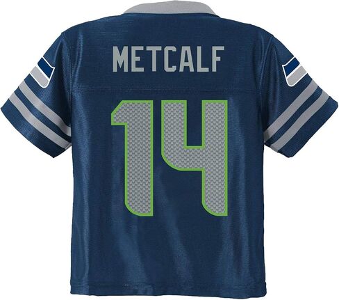 قميص Outerstuff DK Metcalf Seattle Seahawks رقم 14 للشباب 4-20 Navy Home Player in Saudi Arabia