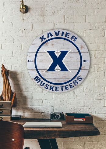 KH Sports Fan 20"x20" Classic Xavier Ohio Musketeers Weathered Circle Sign,1032100545 in Saudi Arabia