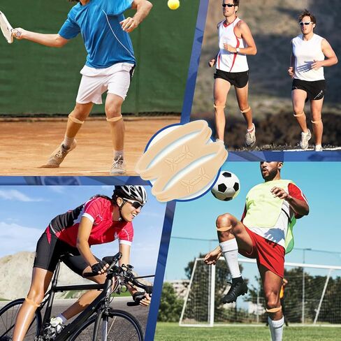 حزام رضفي من قطعتين لتخفيف آلام الركبة - حزام دعم وتر الرضفة مسامي وخفيف الوزن لكرة السلة والجري والمشي لمسافات طويلة لتحقيق الاستقرار في الركبة للرجال والنساء والأطفال (أبيض) in Kuwait