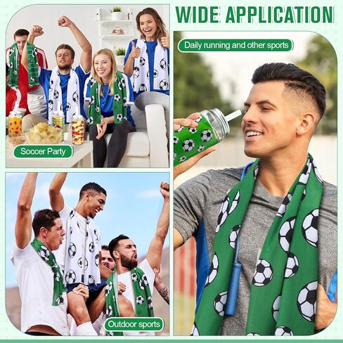 24 Pcs 16.9 Oz Football Plastic Cups Bulk Football Cooling Towel Set Include 12 Footballs Theme Cups with Straw and Lid 12 Footballs Ice Towel for Sport Party Favors Team Gifts in Saudi Arabia