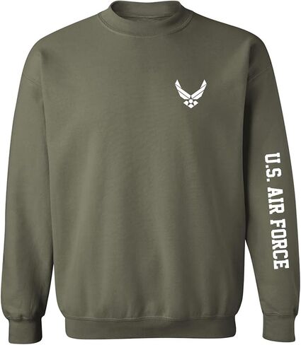 zerogravitee U.S. Air Force White Sleeve Print Crewneck Sweatshirt in Saudi Arabia