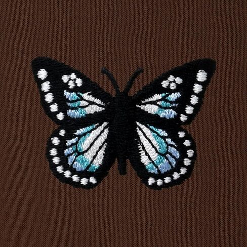 طقم بدلة رياضية مطرزة على شكل فراشة من DALIX، بنطال رياضي بقلنسوة، صوف ناعم، مقاس مريح للنساء in Kuwait