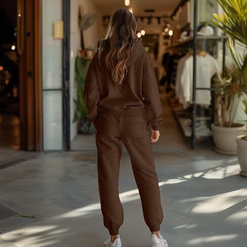 طقم بدلة رياضية مطرزة على شكل فراشة من DALIX، بنطال رياضي بقلنسوة، صوف ناعم، مقاس مريح للنساء in Kuwait