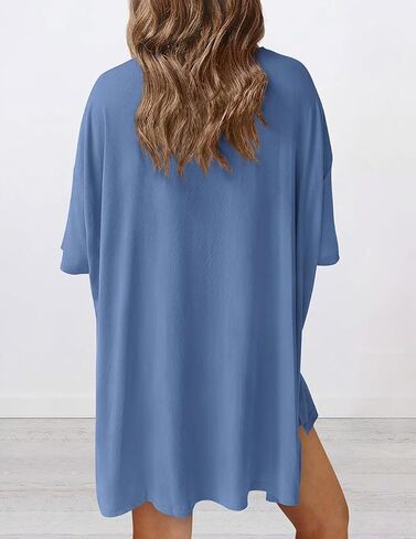 النساء المتضخم تي شيرت 2 قطعة صالة Crewneck تونك القمم مطابقة مجموعات قمصان عادية السفر الزي مريح الأساسية in Kuwait