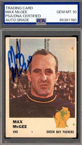 Max McGee Gem Mint 10 PSA DNA موقعة 1961 Fleer Autograph - بطاقات كرة قدم موقعة من اتحاد كرة القدم الأميركي in Saudi Arabia