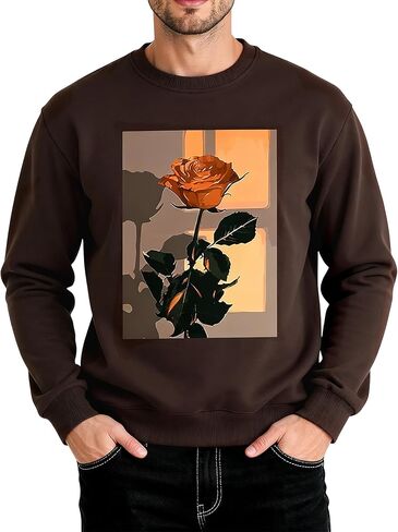 Men’s Yellowstone Mountain Graphic Sweatshirt – Vintage Scenic Crewneck Pullover Casual Streetwear Fleece Top in Saudi Arabia