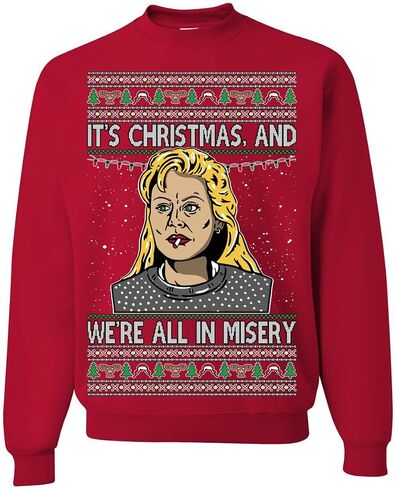 Wild Bobby It's Christmas and We're All In Misery Funny Xmas Movie Ugly Christmas Sweater Crewneck Sweatshirt in Saudi Arabia