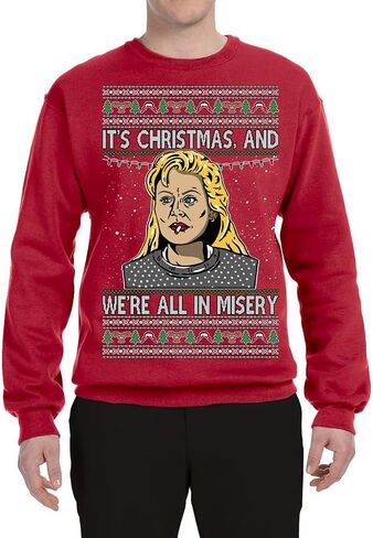 Wild Bobby It's Christmas and We're All In Misery Funny Xmas Movie Ugly Christmas Sweater Crewneck Sweatshirt in Saudi Arabia