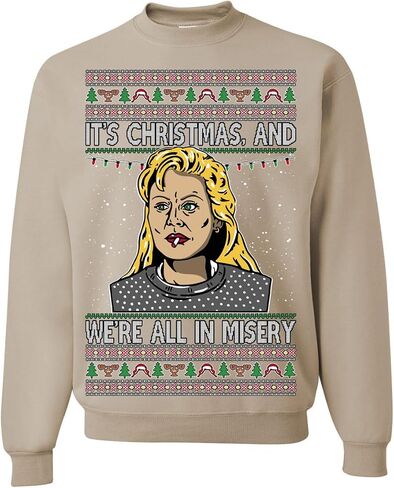 Wild Bobby It's Christmas and We're All In Misery Funny Xmas Movie Ugly Christmas Sweater Crewneck Sweatshirt in Saudi Arabia