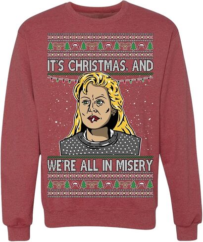 Wild Bobby It's Christmas and We're All In Misery Funny Xmas Movie Ugly Christmas Sweater Crewneck Sweatshirt in Saudi Arabia