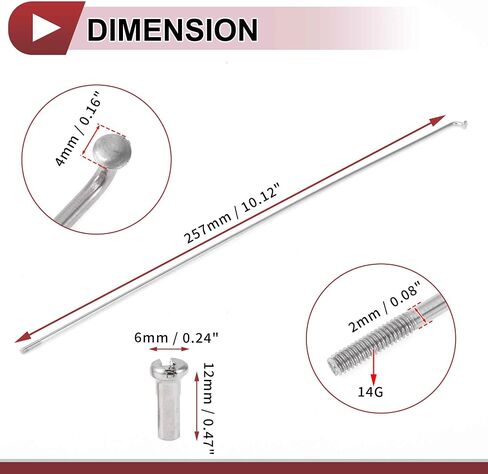 12 مجموعة 14G المتحدث دراجة 257mm المتحدث عجلة الدراجة 304 الفولاذ المقاوم للصدأ الفضة لهجة in Saudi Arabia