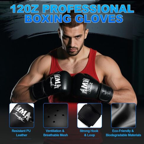 Punching Bag Set for Adults, 4FT Heavy Boxing Bag Set with 12 OZ Boxing Gloves, Suitable for MMA Karate Kickboxing Boxing Muay Thai Training at Home or Gym - Unfilled Heavy Bag in Saudi Arabia
